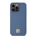 DKNY DKHMP15XPSHRPSB iPhone 15 Pro Max6.7" niebieski/blue hardcase Leather Monogram Pattern Metal Logo MagSafe