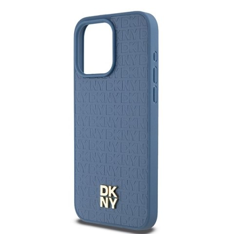 DKNY DKHMP15XPSHRPSB iPhone 15 Pro Max6.7" niebieski/blue hardcase Leather Monogram Pattern Metal Logo MagSafe
