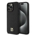 DKNY DKHMP15XPSHRPSK iPhone 15 Pro Max6.7" czarny/black hardcase Leather Monogram Pattern Metal Logo MagSafe