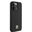 DKNY DKHMP15XPSHRPSK iPhone 15 Pro Max6.7" czarny/black hardcase Leather Monogram Pattern Metal Logo MagSafe