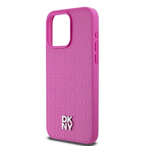 DKNY DKHMP15XPSHRPSP iPhone 15 Pro Max6.7" różowy/pink hardcase Leather Monogram Pattern Metal Logo MagSafe