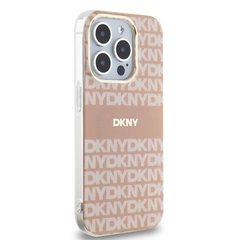 DKNY DKHMP15LHRHSEP iPhone 15 Pro6.1" różowy/pink hardcase IML Mono & Stripe MagSafe