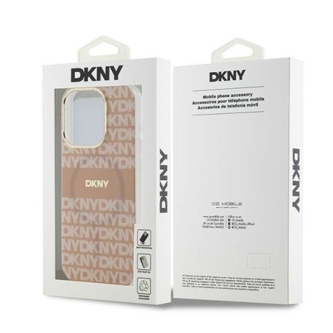 DKNY DKHMP15LHRHSEP iPhone 15 Pro6.1" różowy/pink hardcase IML Mono & Stripe MagSafe