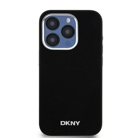 DKNY DKHMP15LSMCHLK iPhone 15 Pro 6.1"czarny/black hardcase Liquid Silicone Small Metal Logo MagSafe