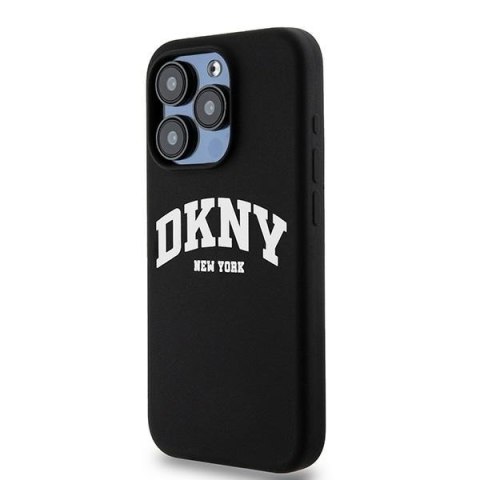DKNY DKHMP15LSNYACH iPhone 15 Pro6.1" czarny/black hardcase Liquid Silicone White Printed Logo MagSafe