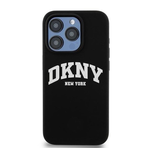 DKNY DKHMP15LSNYACH iPhone 15 Pro6.1" czarny/black hardcase Liquid Silicone White Printed Logo MagSafe