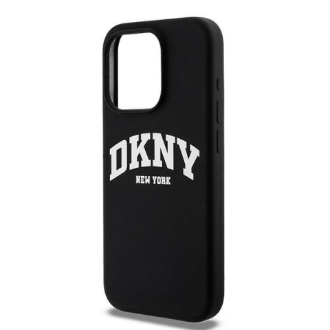 DKNY DKHMP15LSNYACH iPhone 15 Pro6.1" czarny/black hardcase Liquid Silicone White Printed Logo MagSafe