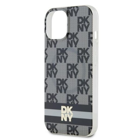 DKNY DKHMP15MHCPTSK iPhone 15 Plus /14 Plus 6.7" czarny/black hardcase IML Checkered Mono Pattern & Printed Stripes MagSafe