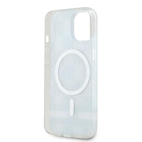 DKNY DKHMP15MHCPTSK iPhone 15 Plus /14 Plus 6.7" czarny/black hardcase IML Checkered Mono Pattern & Printed Stripes MagSafe