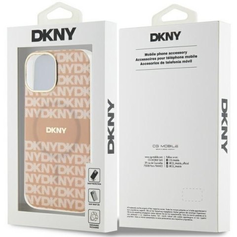 DKNY DKHMP15MHRHSEP iPhone 15 Plus /14 Plus 6.7" różowy/pink hardcase IML Mono & Stripe MagSafe