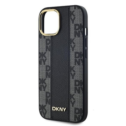 DKNY DKHMP15MPCPVSLK iPhone 15 Plus /14 Plus 6.7" czarny/black hardcase Leather Checkered Mono Pattern MagSafe