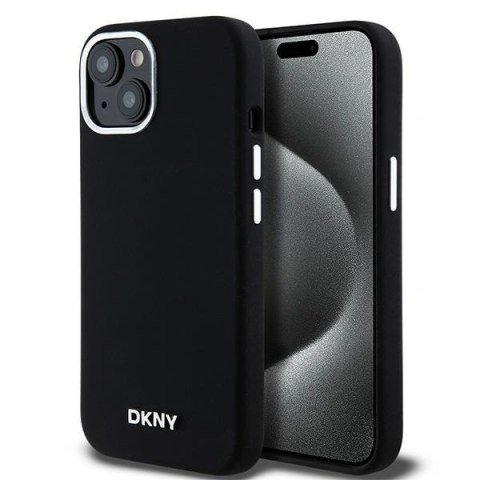 DKNY DKHMP15SSMCHLK iPhone 15 / 14 / 136.1" czarny/black hardcase Liquid Silicone Small Metal Logo MagSafe