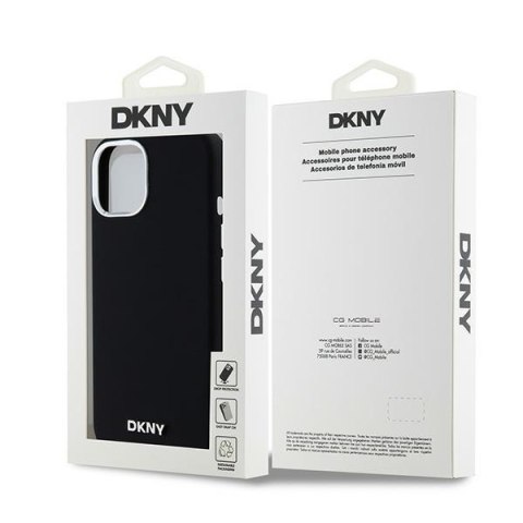 DKNY DKHMP15SSMCHLK iPhone 15 / 14 / 136.1" czarny/black hardcase Liquid Silicone Small Metal Logo MagSafe