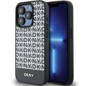 DKNY DKHMP15XPSOSPK iPhone 15 Pro Max6.7" czarny/black hardcase Leather Printed Pattern Metal Logo MagSafe