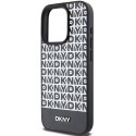 DKNY DKHMP15XPSOSPK iPhone 15 Pro Max6.7" czarny/black hardcase Leather Printed Pattern Metal Logo MagSafe
