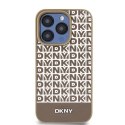 DKNY DKHMP15XPSOSPW iPhone 15 Pro Max6.7" brązowy/brown hardcase Leather Printed Pattern Metal Logo MagSafe