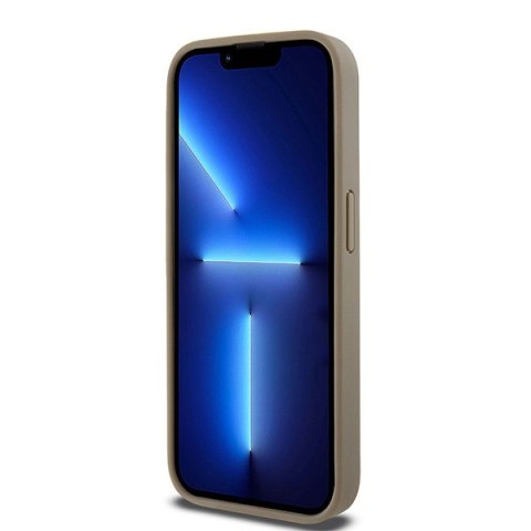 DKNY DKHMP15XPSOSPW iPhone 15 Pro Max6.7" brązowy/brown hardcase Leather Printed Pattern Metal Logo MagSafe