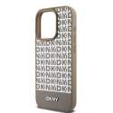 DKNY DKHMP15XPSOSPW iPhone 15 Pro Max6.7" brązowy/brown hardcase Leather Printed Pattern Metal Logo MagSafe