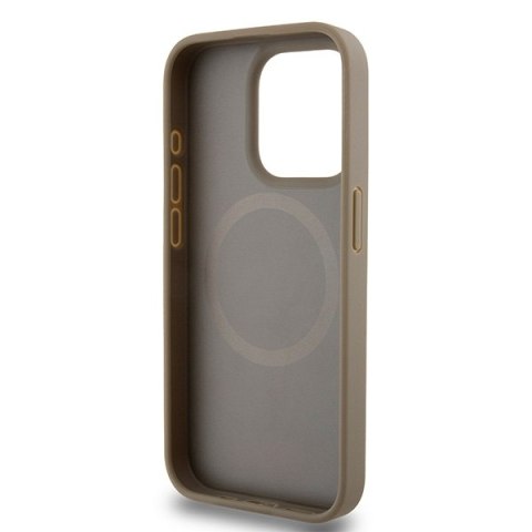 DKNY DKHMP15XPSOSPW iPhone 15 Pro Max6.7" brązowy/brown hardcase Leather Printed Pattern Metal Logo MagSafe