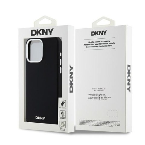 DKNY DKHMP15XSMCHLK iPhone 15 Pro Max6.7" czarny/black hardcase Liquid Silicone Small Metal Logo MagSafe