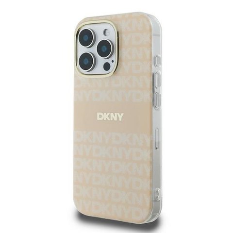 DKNY DKHMP16XHRHSEP iPhone 16 Pro Max 6.9" różowy/pink hardcase Repeat Texture Pattern With Stripe MagSafe