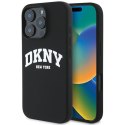 DKNY DKHMP16LSNYACH iPhone 16 Pro6.3" czarny/black hardcase Silicone White Printed Logo MagSafe