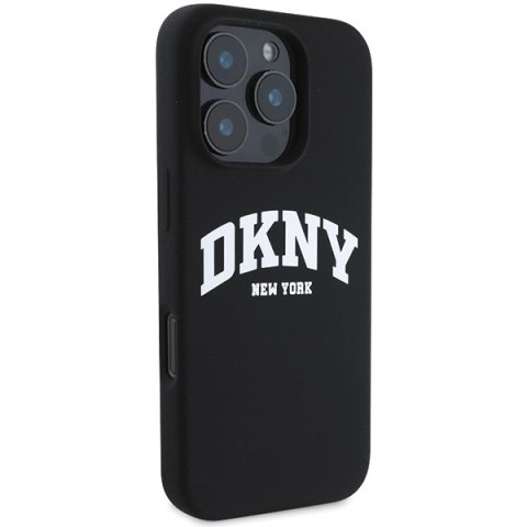 DKNY DKHMP16LSNYACH iPhone 16 Pro6.3" czarny/black hardcase Silicone White Printed Logo MagSafe