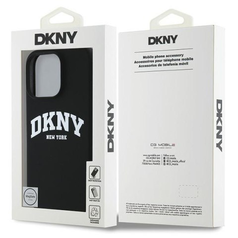 DKNY DKHMP16LSNYACH iPhone 16 Pro6.3" czarny/black hardcase Silicone White Printed Logo MagSafe
