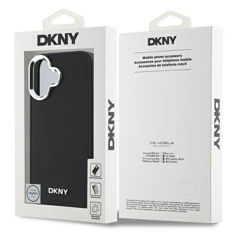 DKNY DKHMP16SPSCMCLK iPhone 16 6.1"czarny/black hardcase Plain Silver Logo MagSafe