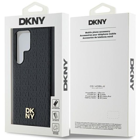 DKNY DKHMS24LPSHRPSK S24 Ultra S928czarny/black hardcase Leather Pattern Metal Logo MagSafe
