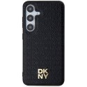 DKNY DKHMS24MPSHRPSK S24+ S926czarny/black hardcase Leather Pattern Metal Logo MagSafe