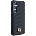 DKNY DKHMS24MPSHRPSK S24+ S926czarny/black hardcase Leather Pattern Metal Logo MagSafe