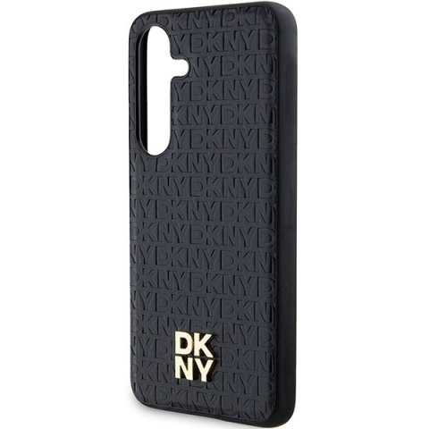 DKNY DKHMS24MPSHRPSK S24+ S926czarny/black hardcase Leather Pattern Metal Logo MagSafe