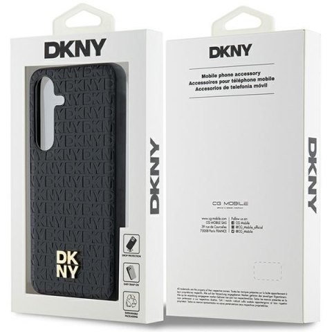 DKNY DKHMS24MPSHRPSK S24+ S926czarny/black hardcase Leather Pattern Metal Logo MagSafe