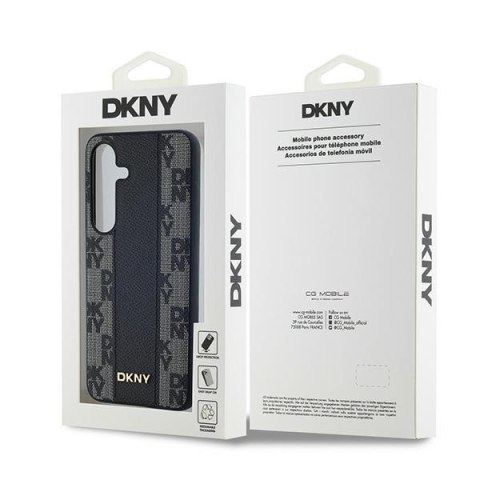 DKNY DKHMS24SPCPVSLK S24 S921czarny/black hardcase Leather Checkered Mono Pattern MagSafe