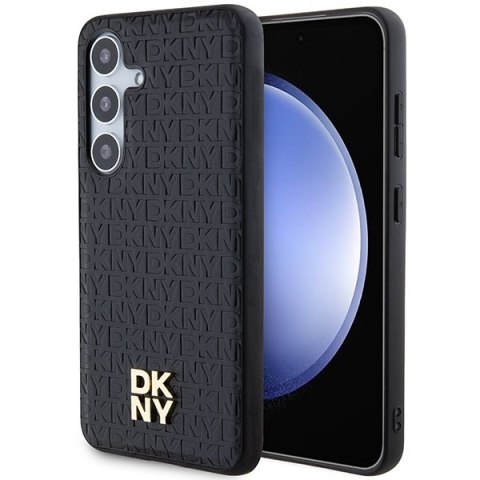 DKNY DKHMS24SPSHRPSK S24 S921czarny/black hardcase Leather Pattern Metal Logo MagSafe