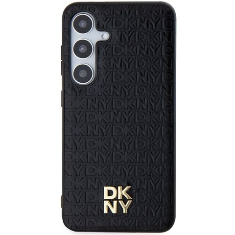 DKNY DKHMS24SPSHRPSK S24 S921czarny/black hardcase Leather Pattern Metal Logo MagSafe