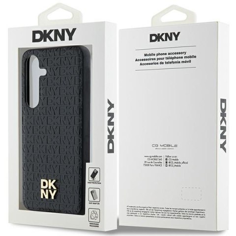 DKNY DKHMS24SPSHRPSK S24 S921czarny/black hardcase Leather Pattern Metal Logo MagSafe