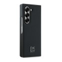DKNY DKHMZFD6PSMCSLK Z Fold6 F956czarny/black Magsafe Plain Leather Metal Stack Logo