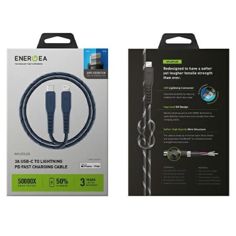 ENERGEA kabel Nyloflex USB-C - LightningC94 MFI 1.5m niebieski/blue