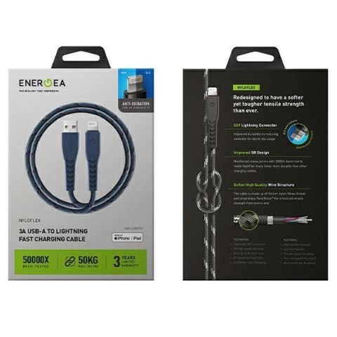 ENERGEA kabel Nyloflex USB - LightningCharge and Sync C89 MFI 1.5m niebieski/blue