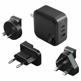 ENERGEA ład. siec. 1xUSB+2xUSB-C PD-PPS-QC 3.0 66W 2C1A czarny/black US+EU Travelite GAN66