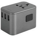 ENERGEA ład. siec. 3xUSB+2xUSB-CPD-PPS-QC 3.0 35.5W 3A2C adapter 4w1 US/UA/EU/UK szary/gunmetal Travelworld