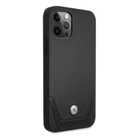 Etui BMW BMHCP12LRSWPK iPhone 12 Pro Max6,7" czarny/black hardcase Leather Perforate