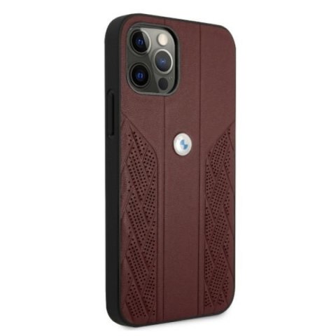 Etui BMW BMHCP12MRSPPR iPhone 12/12 Pro6,1" czerwony/red hardcase Leather Curve Perforate