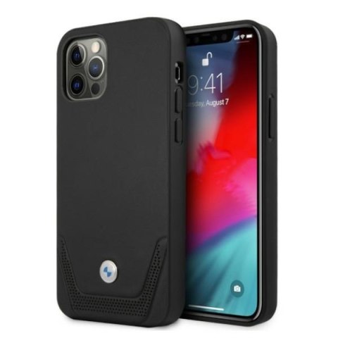 Etui BMW BMHCP12MRSWPK iPhone 12/12 Pro6,1" czarny/black hardcase Leather Perforate