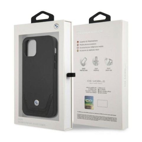 Etui BMW BMHCP12MRSWPK iPhone 12/12 Pro6,1" czarny/black hardcase Leather Perforate