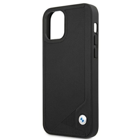 Etui BMW BMHCP12SRCDPK iPhone 12 mini5,4" czarny/black hardcase Leather Deboss