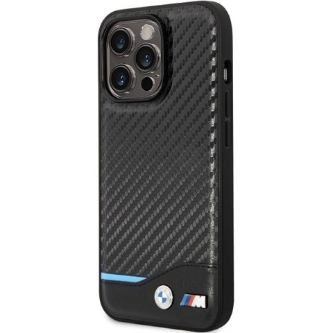 Etui BMW BMHCP13X22NBCK iPhone 13 ProMax 6.7" czarny/black hardcase Leather Carbon