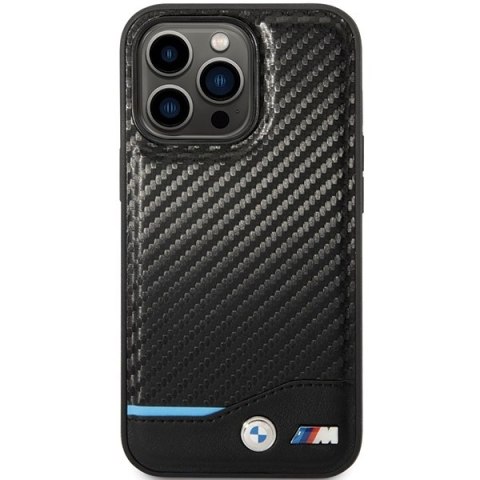 Etui BMW BMHCP13X22NBCK iPhone 13 ProMax 6.7" czarny/black hardcase Leather Carbon